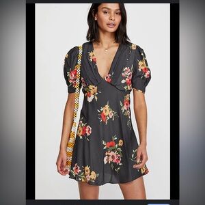 Free People Floral Neon Garden Mini Dress Size 10